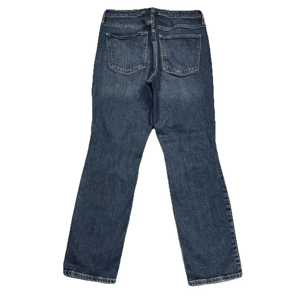 Universal Thread High Rise Slim Straight Jeans 8 (29x27) Blue Distressed Womens